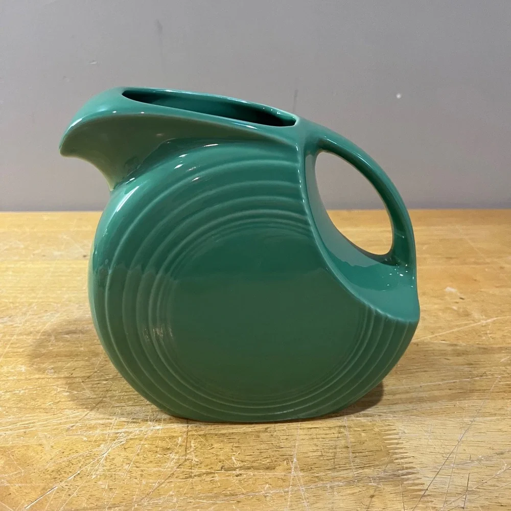 Fiesta Sea Mist Green Disc Pitcher Vtg Art Deco Homer Laughlin Ceramic USA 7.25